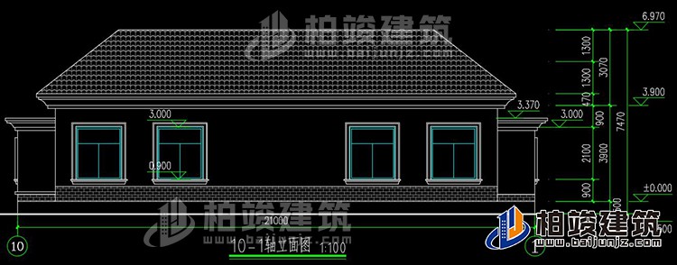 农村盖房设计大全一层房子的设计图纸，带漂亮的小院子BZ116-简欧风格