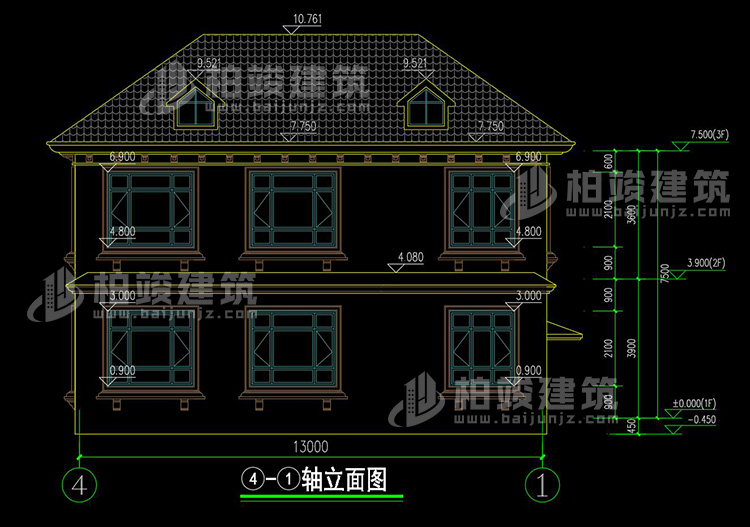 背立面图